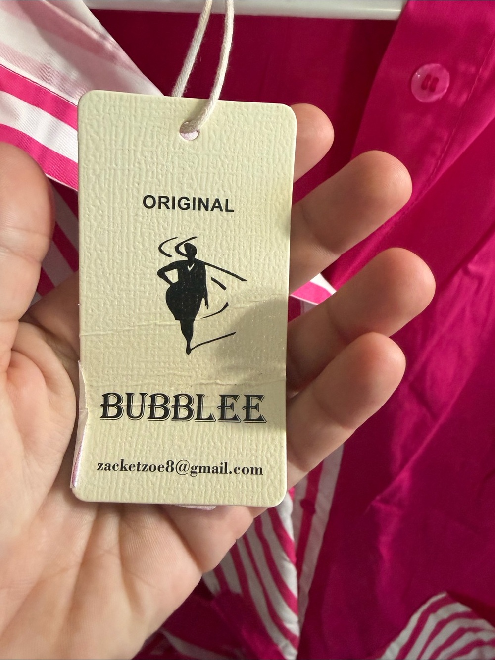 Bubblee Pink Striped Button-Up Shirt